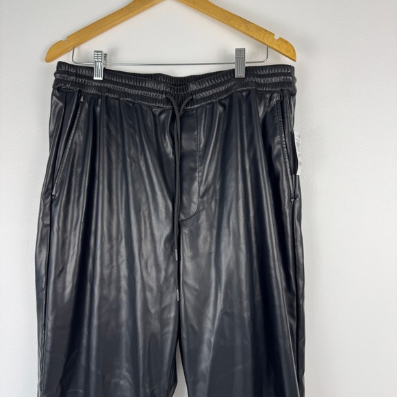 Mode of One Mens Relaxed Fit Faux Leather Pull On Pants Deep Black L 100199538MN - Picture 9 of 15